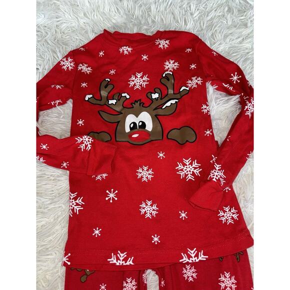 Daughter Queen kids sz. 7 two pc. Holiday reindeer pj set. Cute, grt. shape - Picture 4 of 11